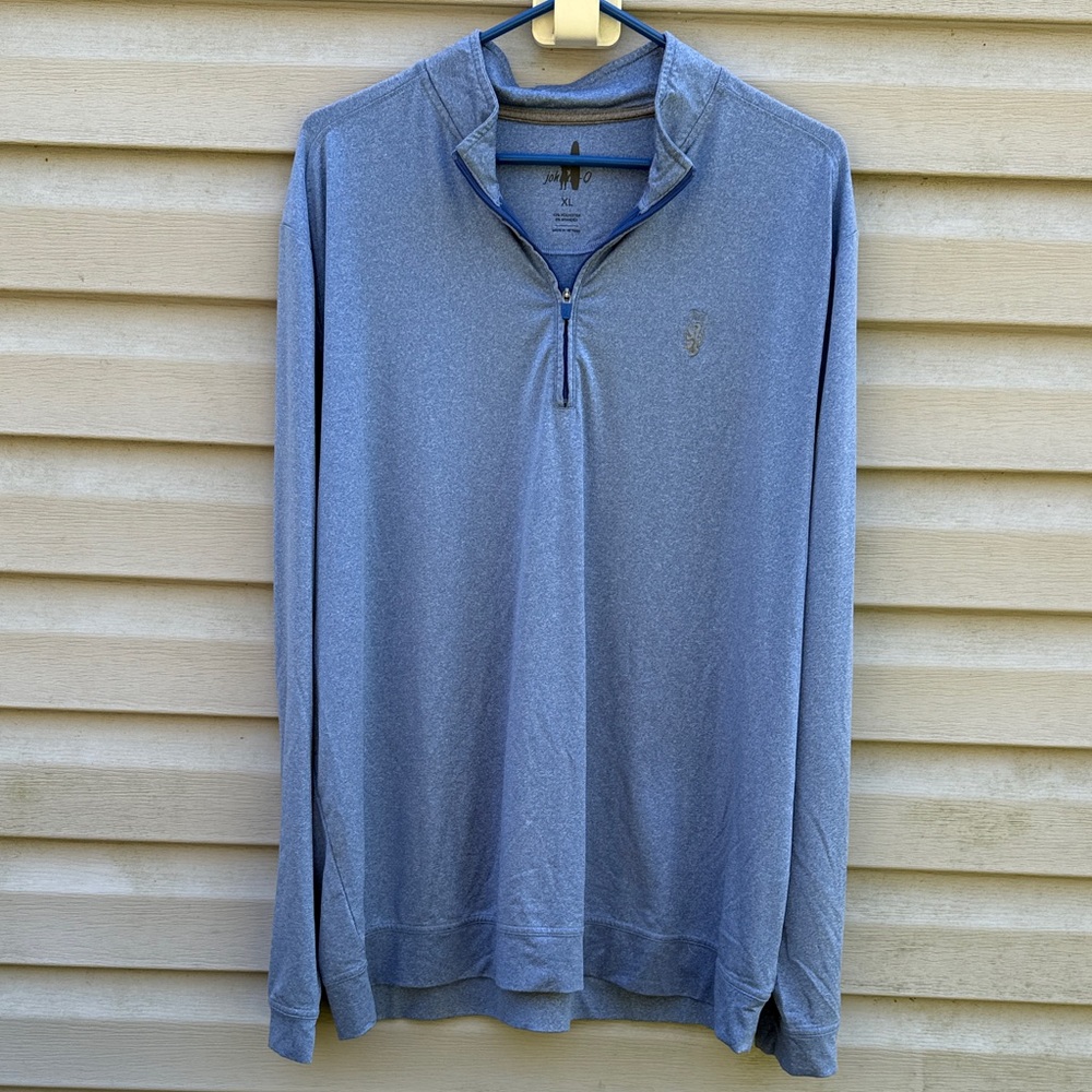 Johnnie-O | 1/4 Zip Long Sleeve Blue Shirt size Extra Large
